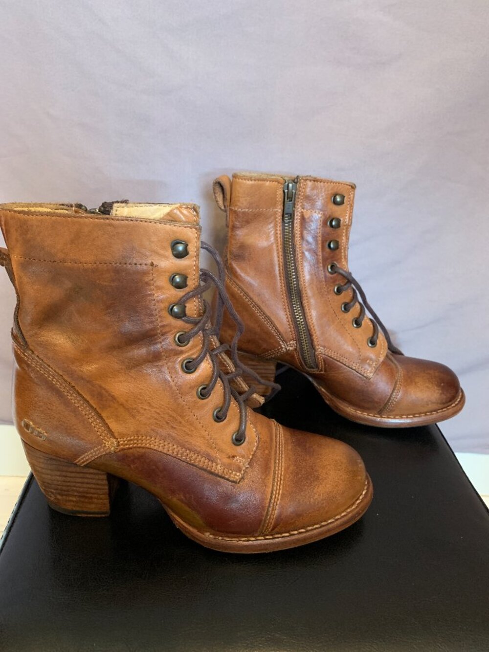 BED STU Women's Handmade Leather Boots "Judgement" size 7.5 - Tan Rustic